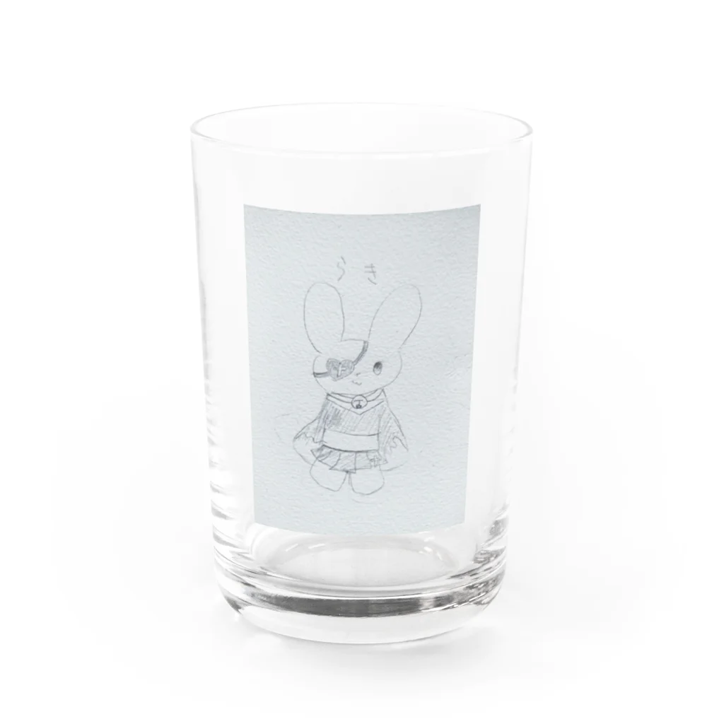 めんぬショップの兎のらきTシャツ Water Glass :front