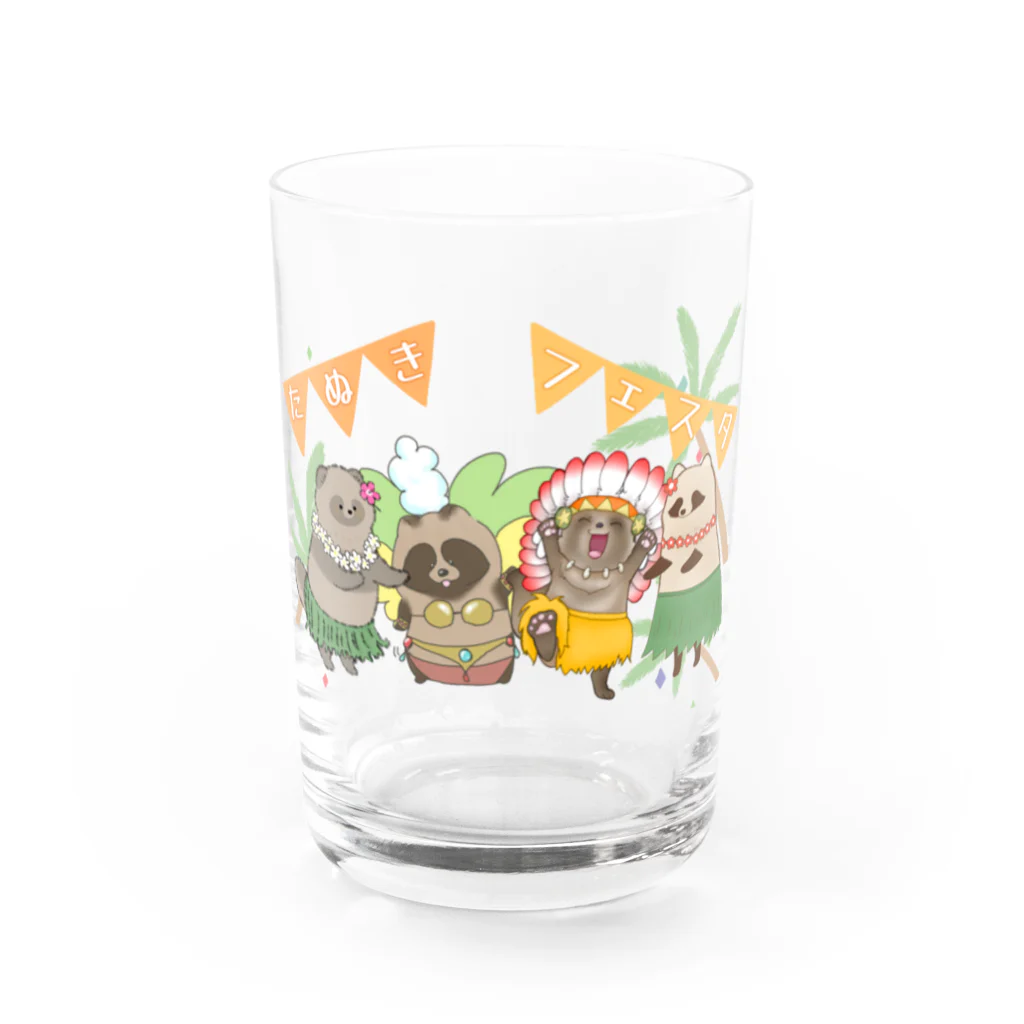 たぬきフェスタのたぬきフェスタグッズ Water Glass :front