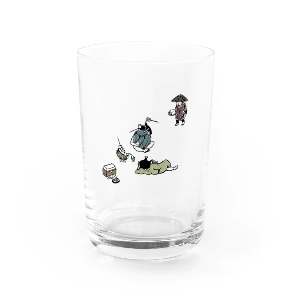 大和屋履物店の妖怪ノ宴｜小倉染色図案工房 Water Glass :front