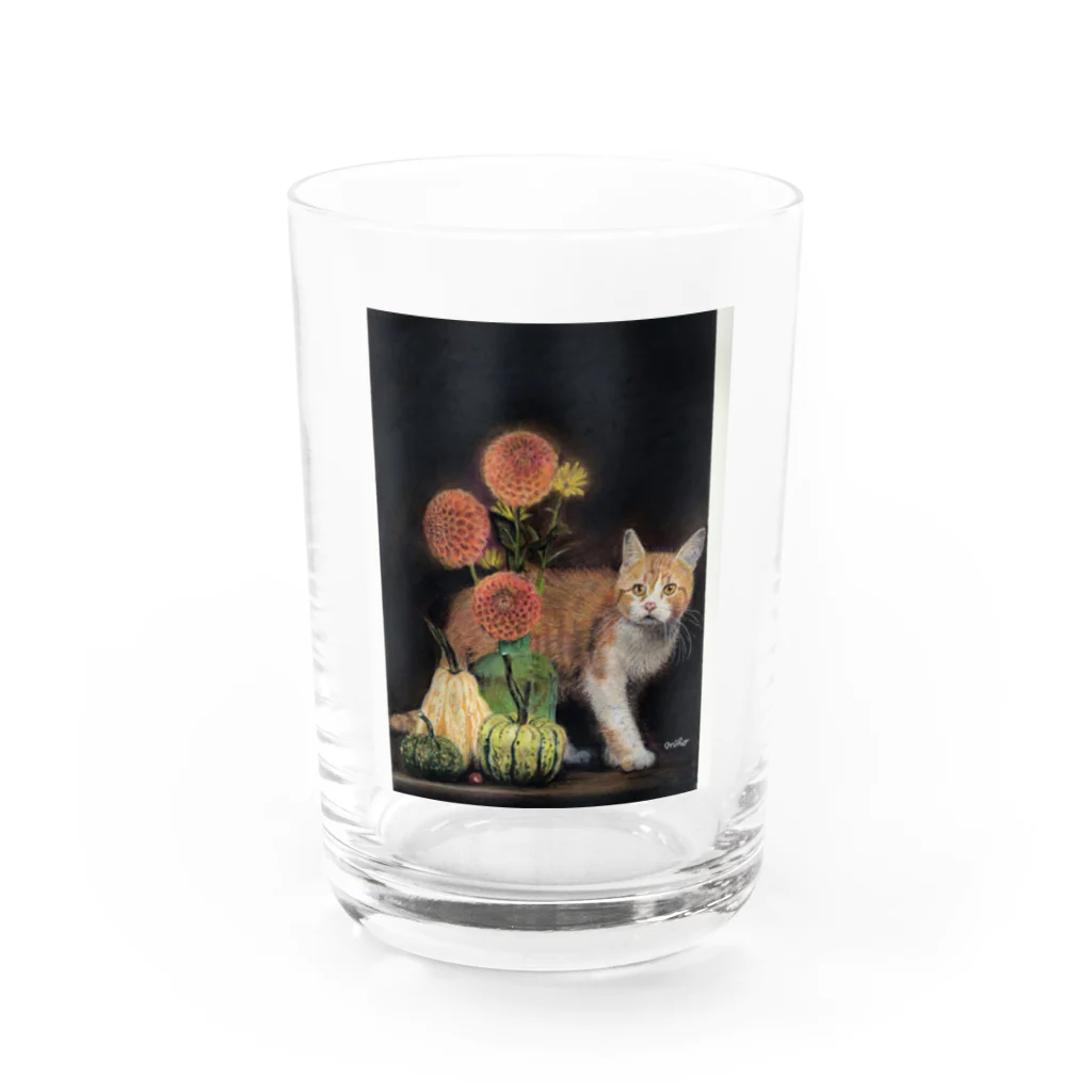 ショップみほりんのパステル画の猫 Water Glass :front