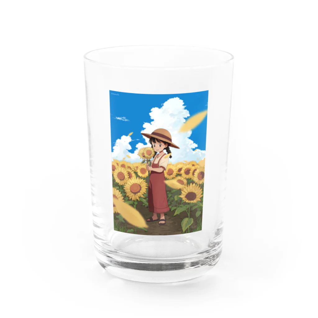 にしもてぃ/漫画の夏のひまわりの子 Water Glass :front