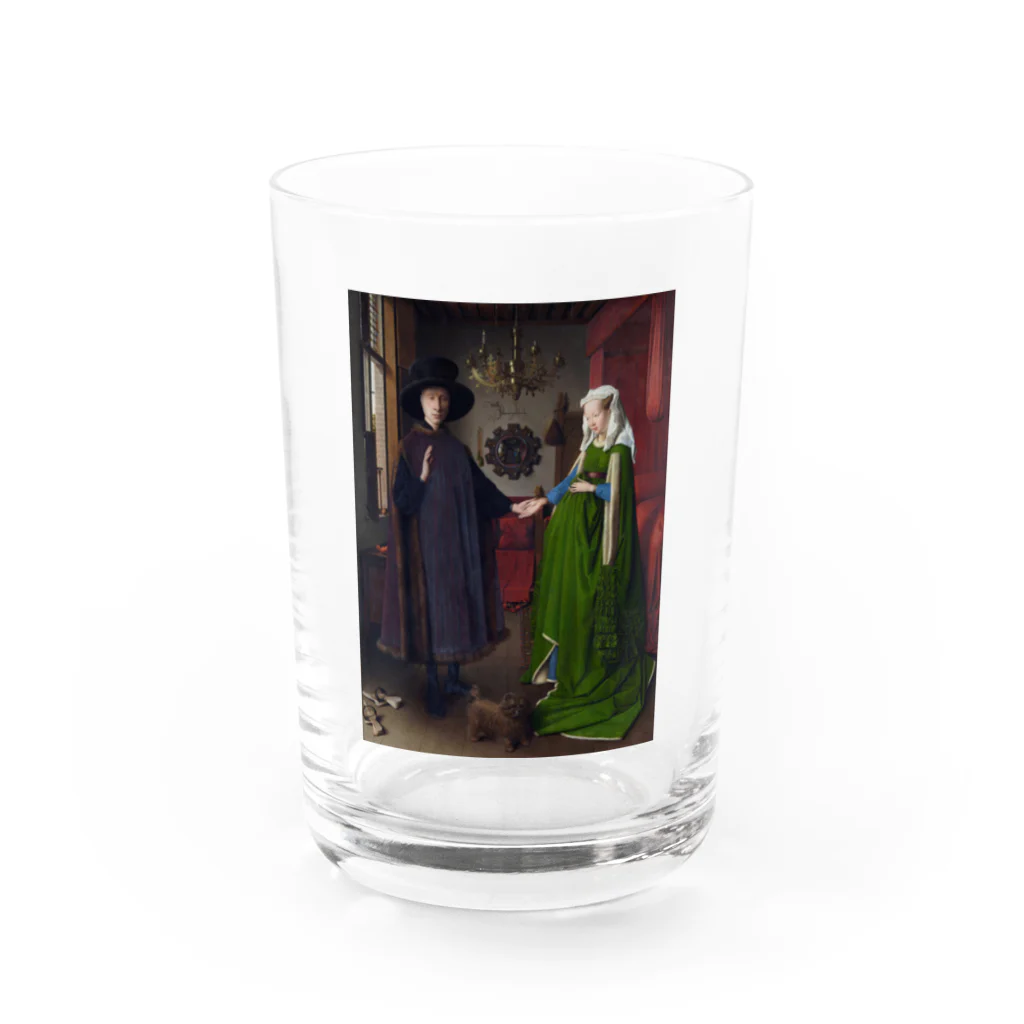 世界美術商店のアルノルフィーニ夫妻像 / The Arnolfini Portrait Water Glass :front