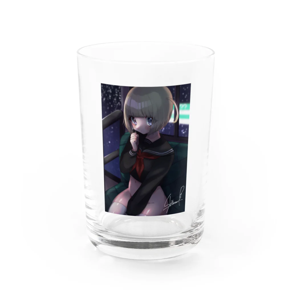 荒波しろみの463k Water Glass :front