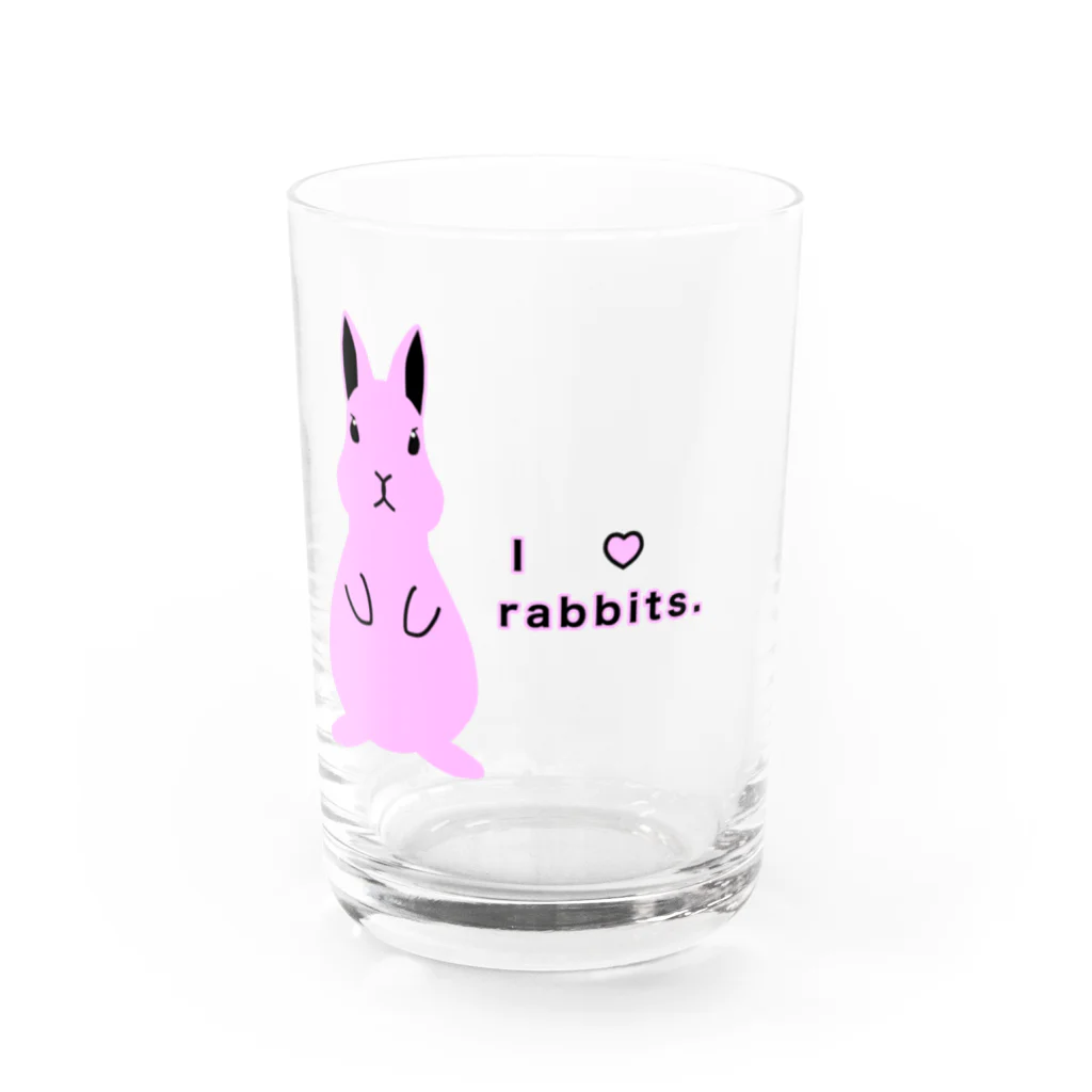 天十里SHOPのI love rabbits. グラス前面