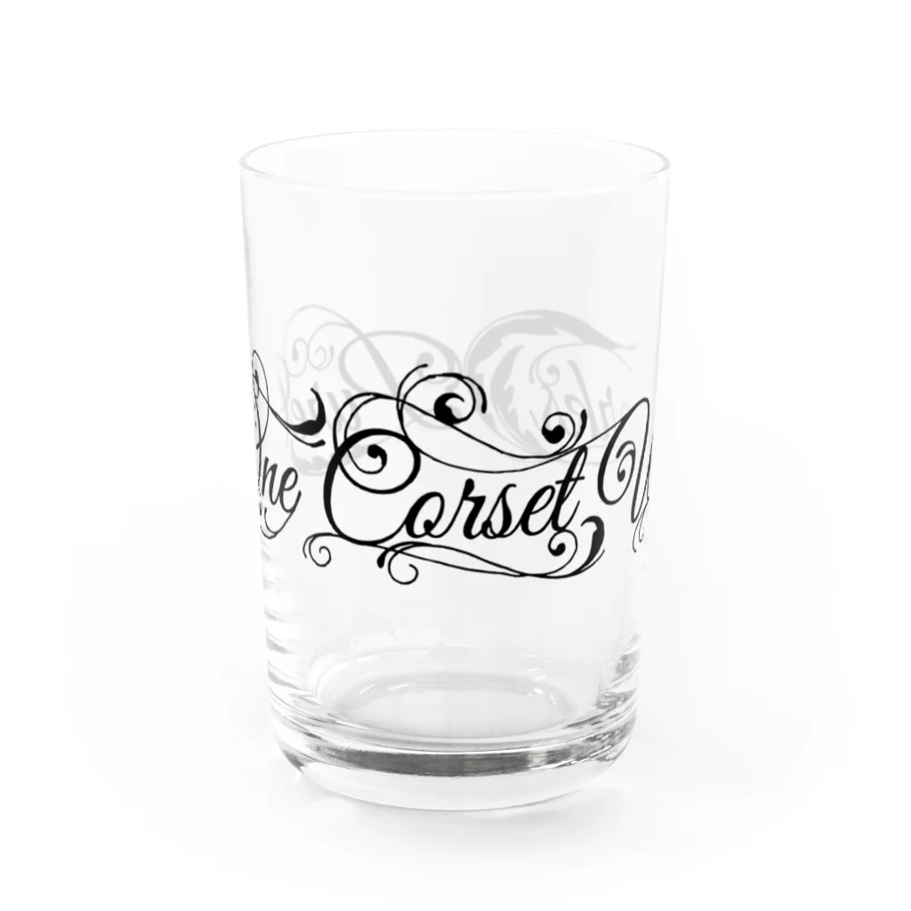 ピュアワン コルセット ワークスのロゴ（横文字） Water Glass :front
