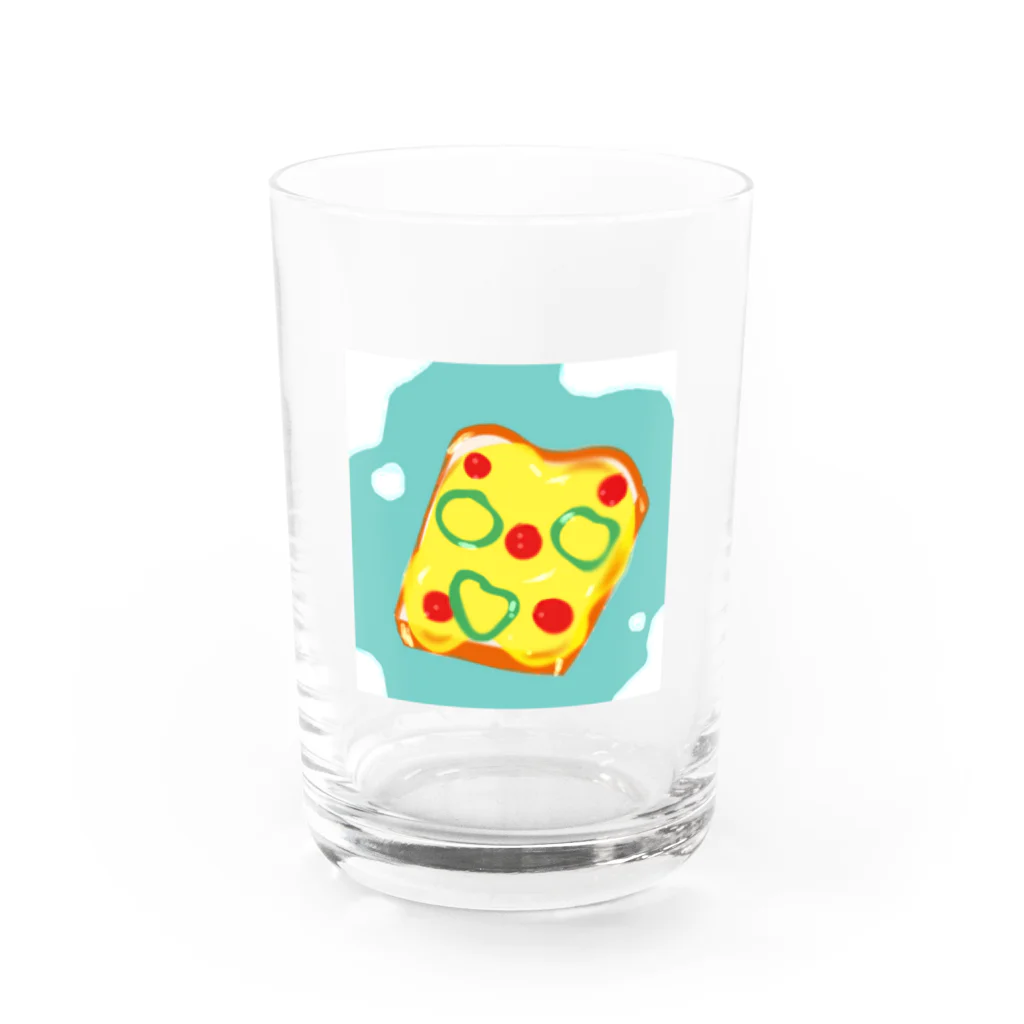 めろんのおみせ。のピザトースト。 Water Glass :front
