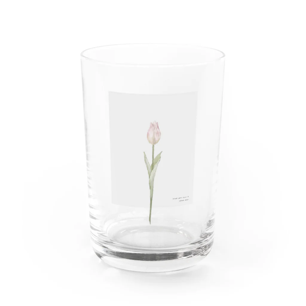 rilybiiの*peach milk tea × *peach tulip . shabby chic . Water Glass :front