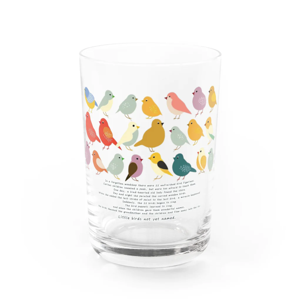 鳥救うSUZURIの『まだなまえのないことりたち』【寄付付き商品】 Water Glass :front