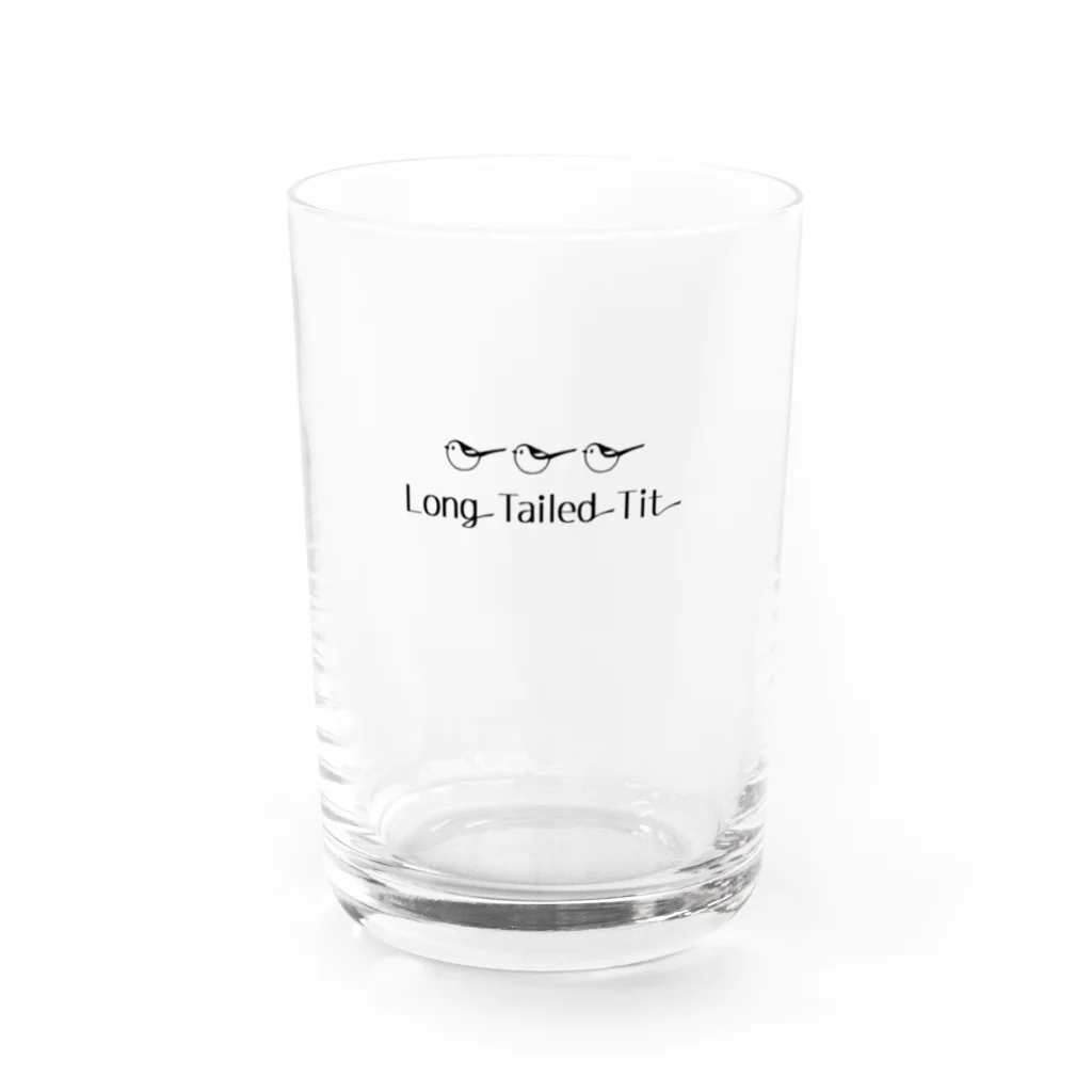 キャリコ堂のシマエナガ＋ロゴC Water Glass :front