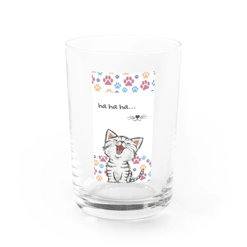 cleafの笑う笑うネコちゃん Water Glass :front