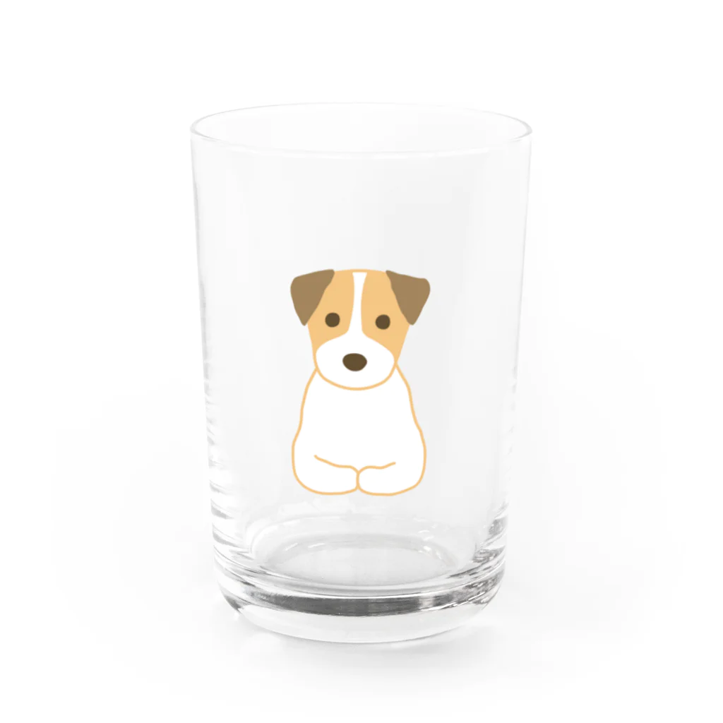 ゆいたっく／犬イラストの香箱(大きめ) Water Glass :front