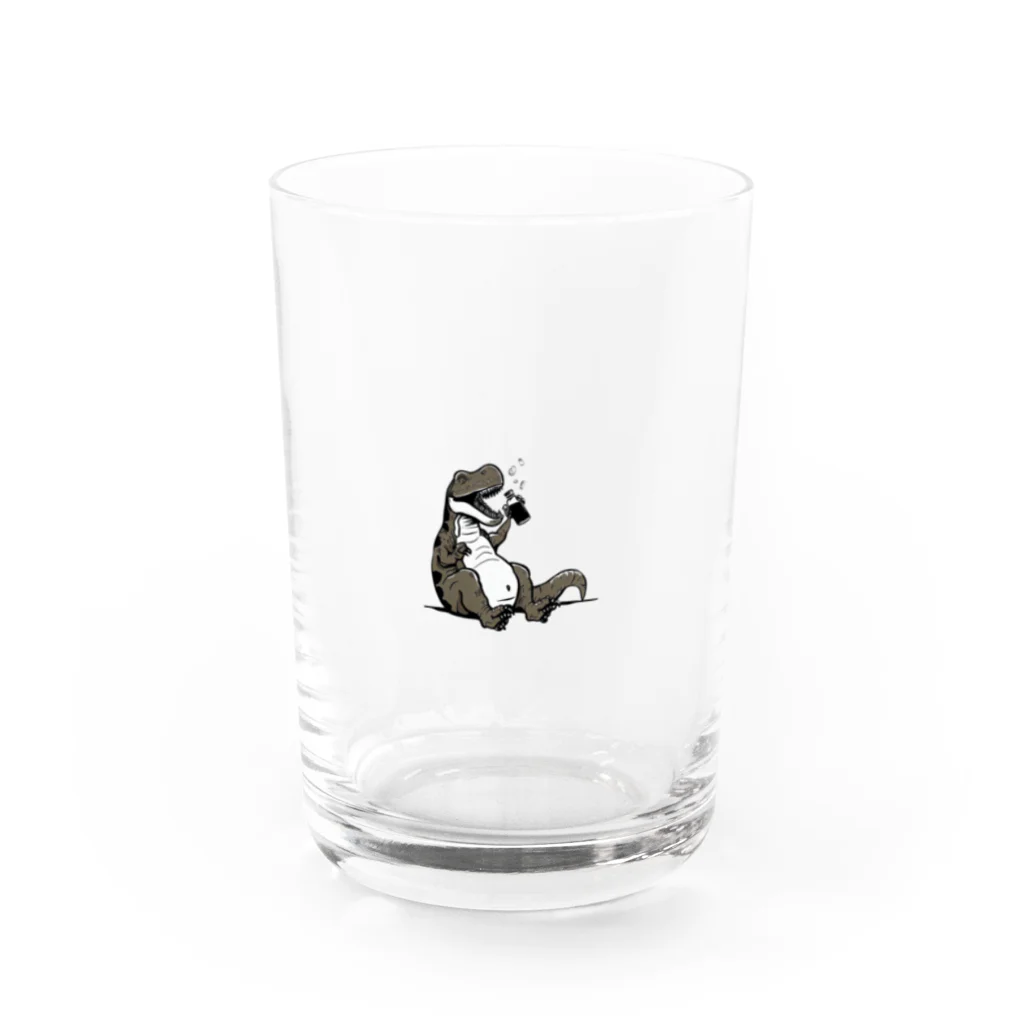 HeyHey Marketのなにかを飲んでる恐竜 Water Glass :front