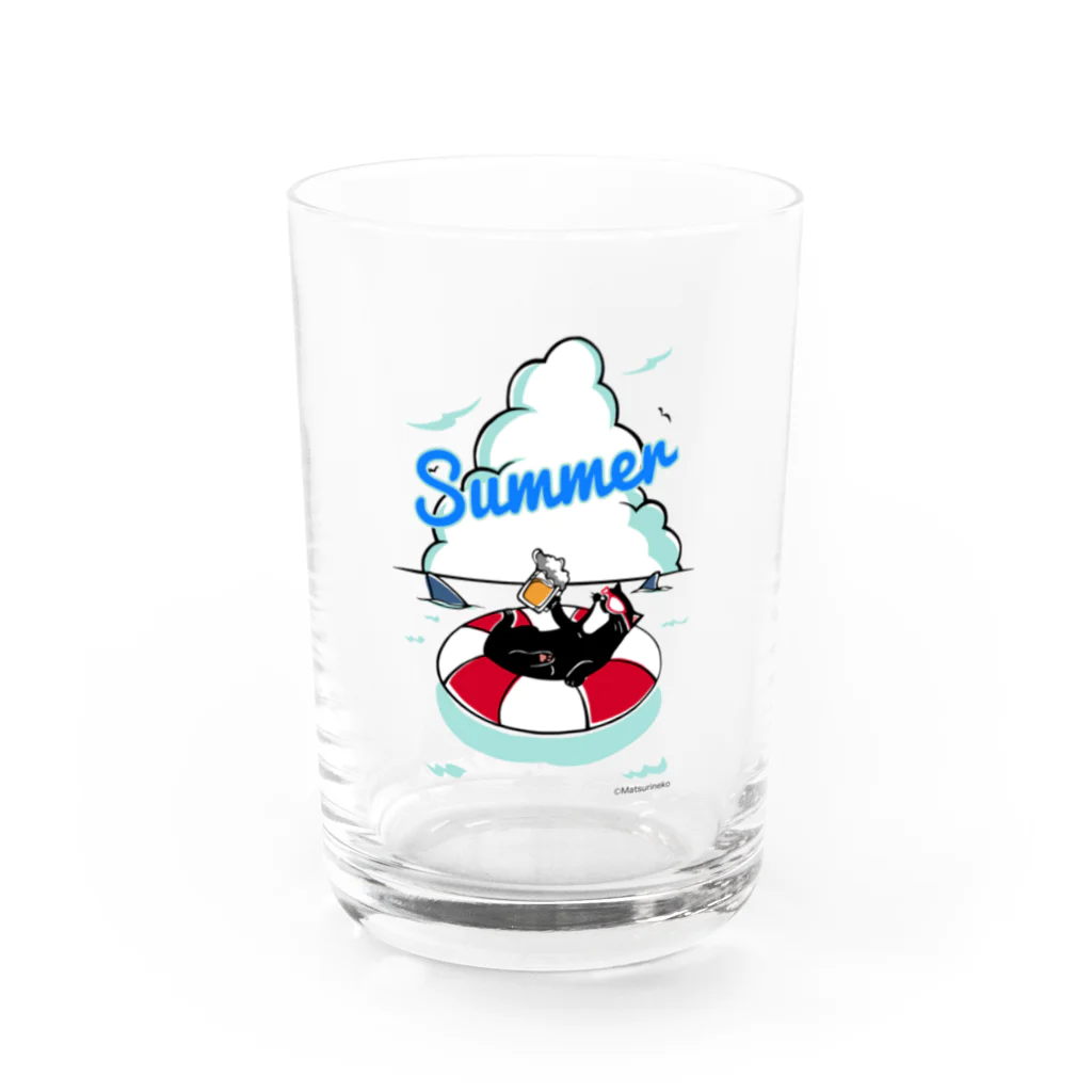 まつり猫ショップのSUMMER Water Glass :front