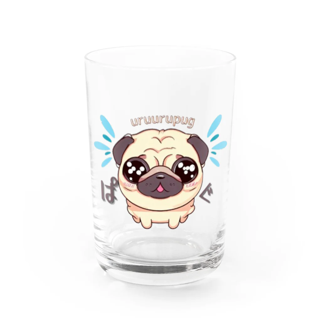 furebuhi　clubのうるうるパグちゃん Water Glass :front