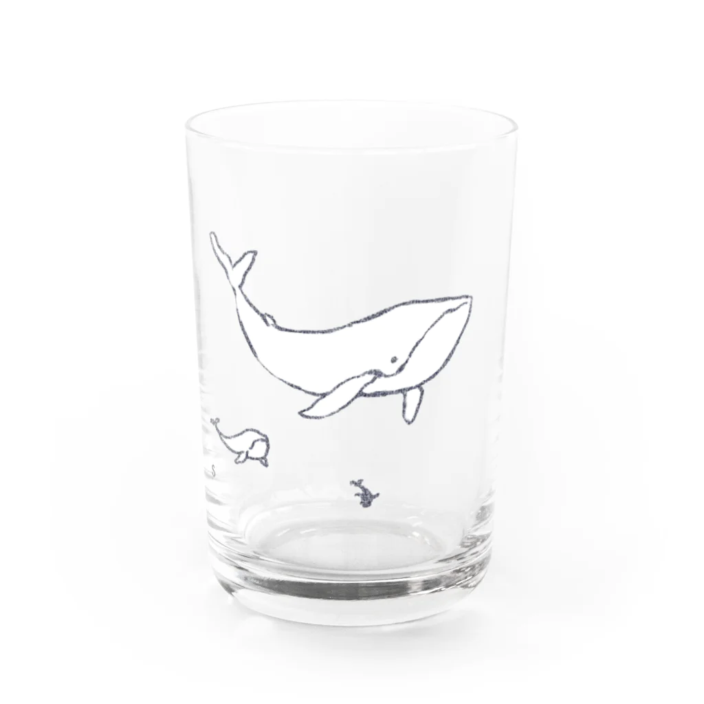 ｓの店（SUZURI店）のくじらないん Water Glass :front