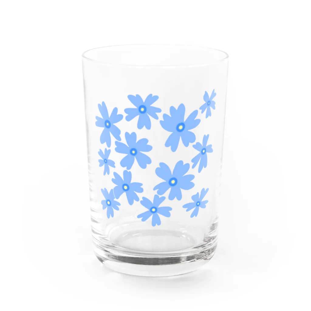 YOLO「ヨーロ」の青色のシバサクラ Water Glass :front