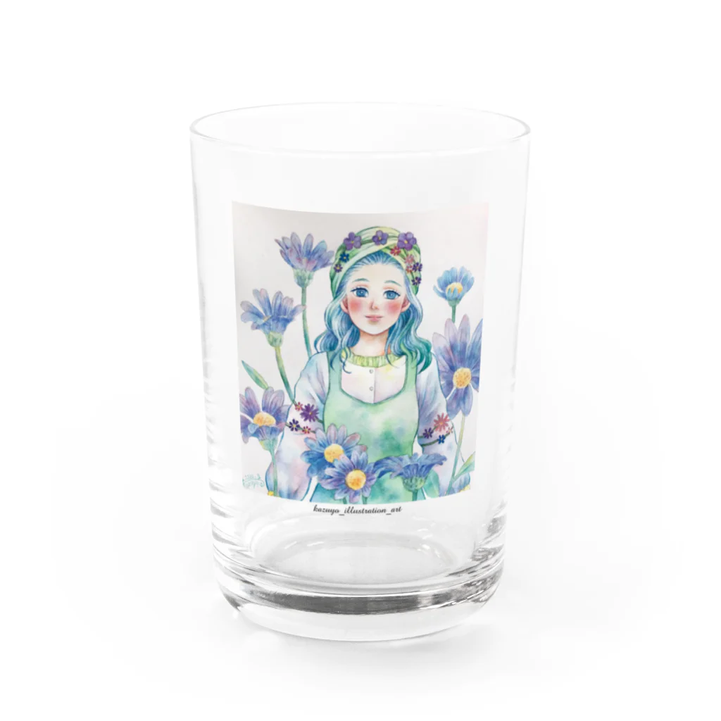 kazuyo online store【suzuri】　　　　　　　　　　　　　　　　　　　　　　　　　　　　　　　　　　　　　　　　　　　　　　　　　　　　　　　　　　　　　　　　の花に囲まれて Water Glass :front