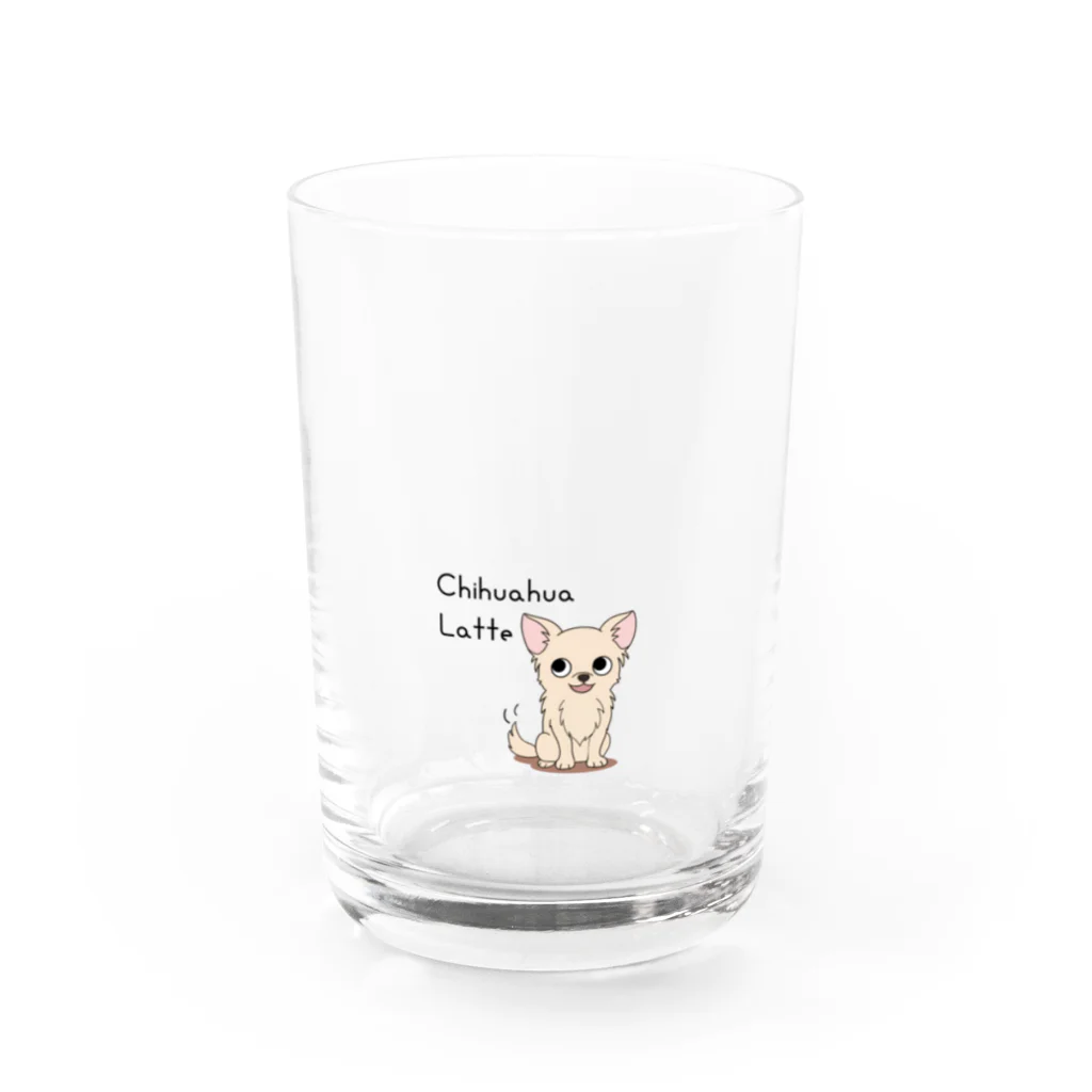 Bordercollie Streetのch-latte-2 Water Glass :front