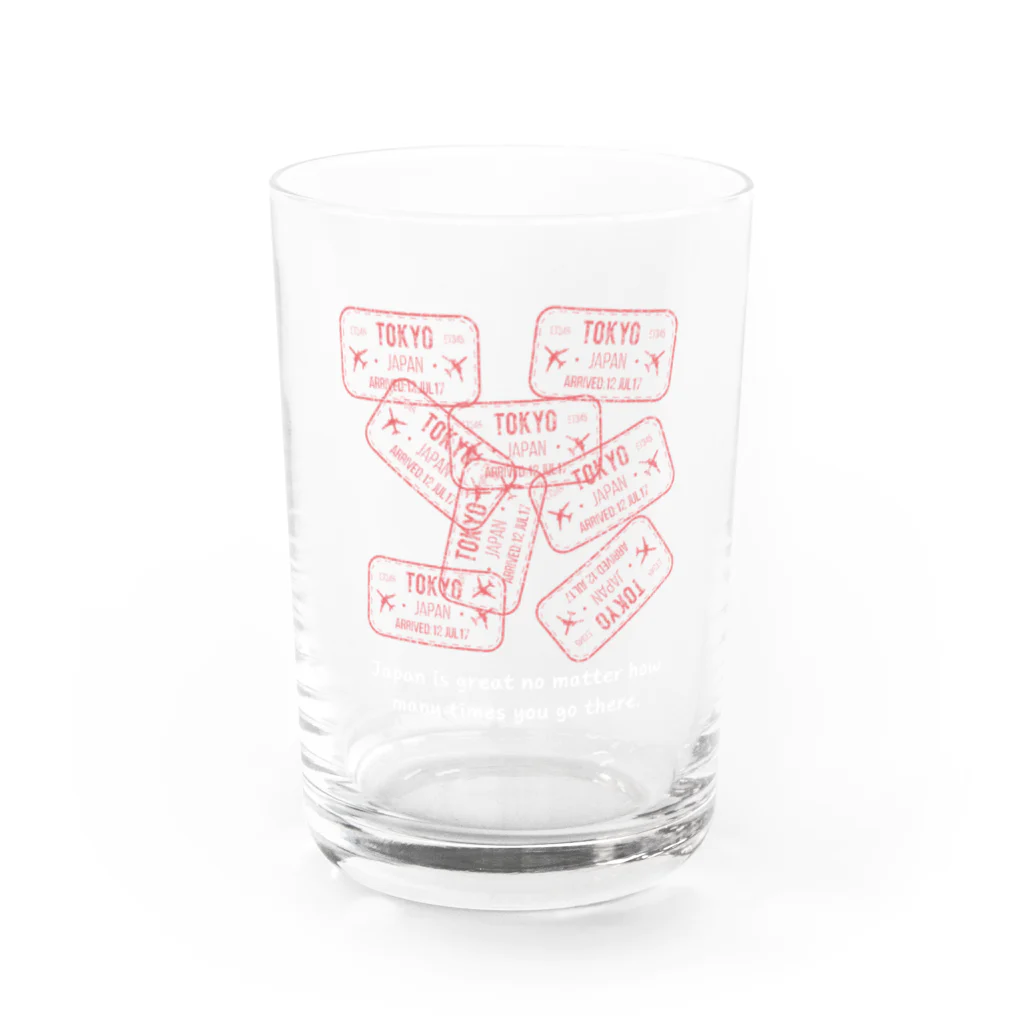 Sky00の日本行きパスポートくん Water Glass :front