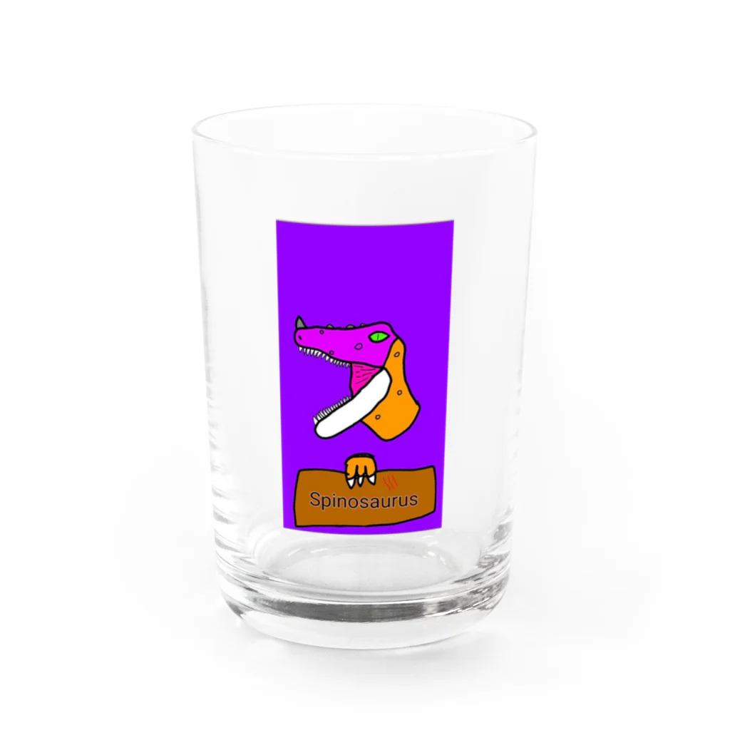 ʚ🦄ɞみつり🌈𝑆𝑂𝐷𝐴𝑆𝐻𝐼𓃗のスピノくん(恐竜) Water Glass :front