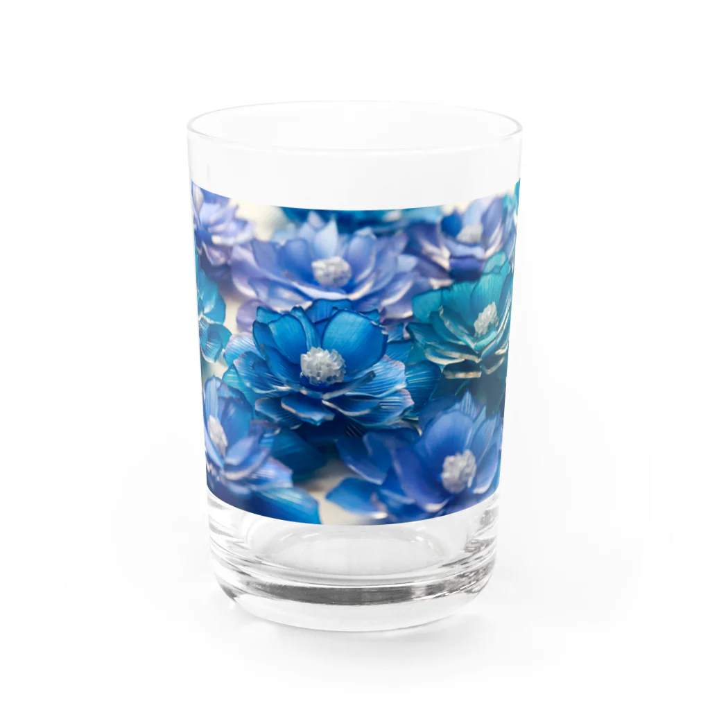 しばさおり jasmine mascotの青い花 Water Glass :front