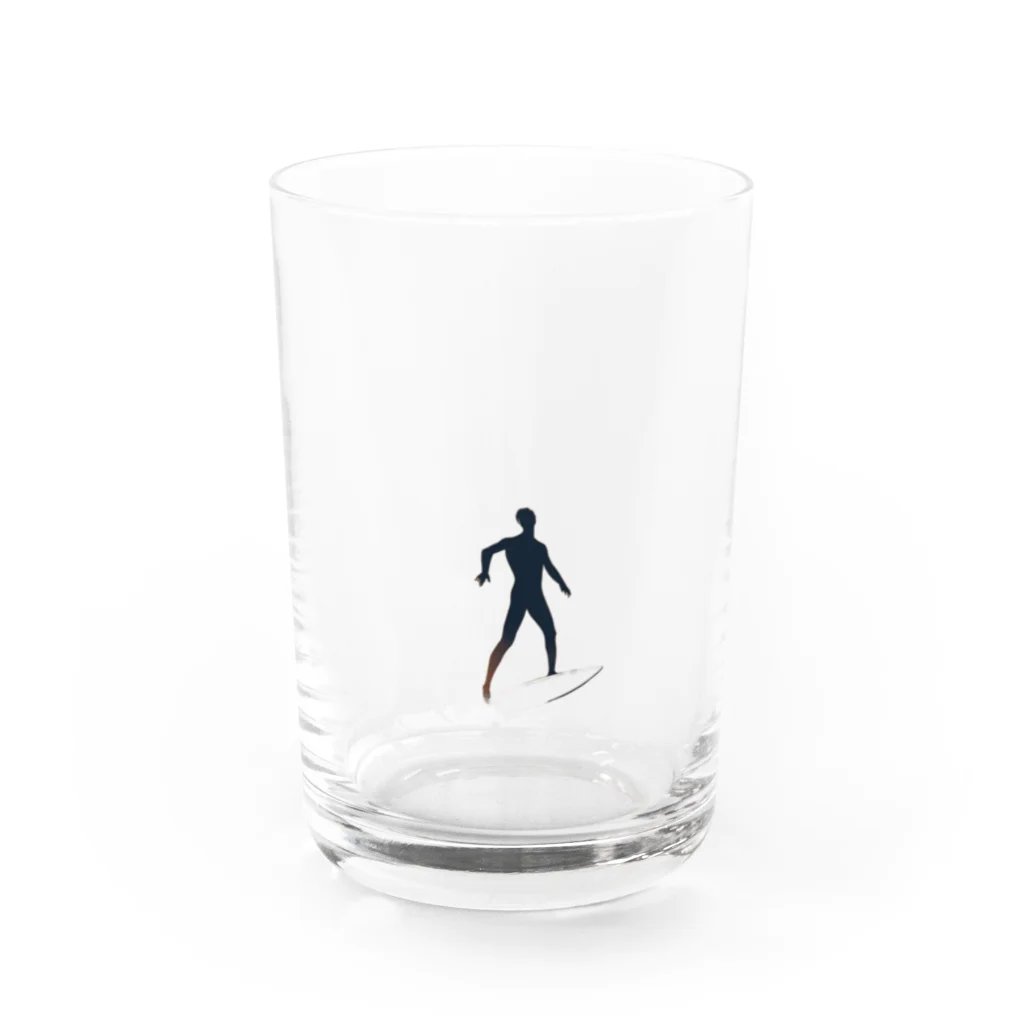 REN723のワンポイントサーファー Water Glass :front