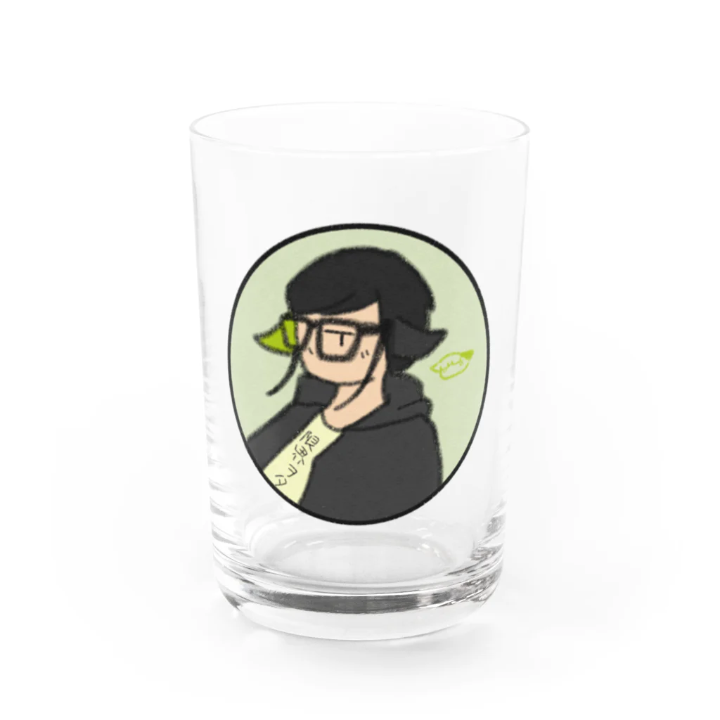 めがねのひとの限界ヲタクのアイコン Water Glass :front