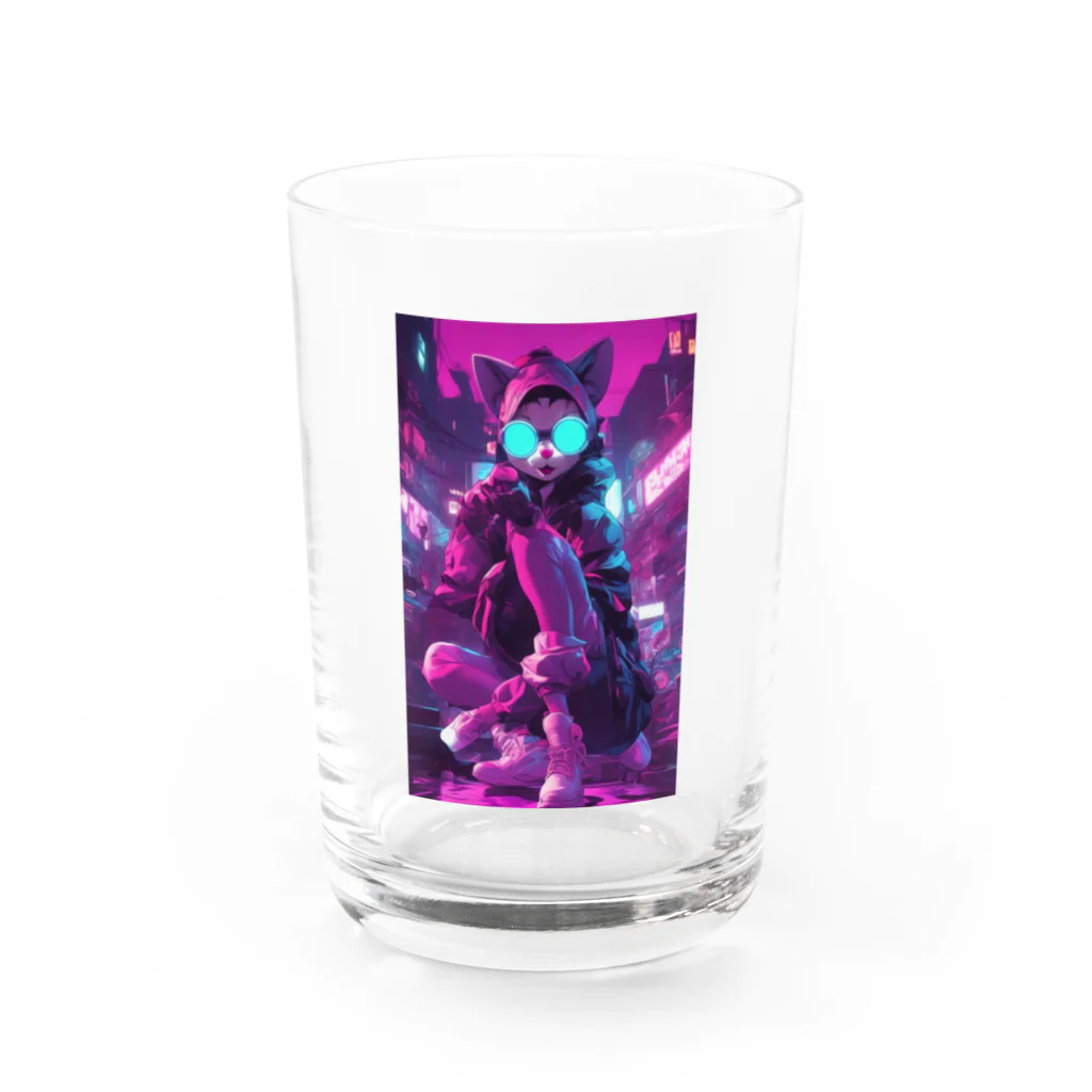 パンクビビッド•ピエロ団のパンクビビッド・ピエロキャット_グラスガール Water Glass :front