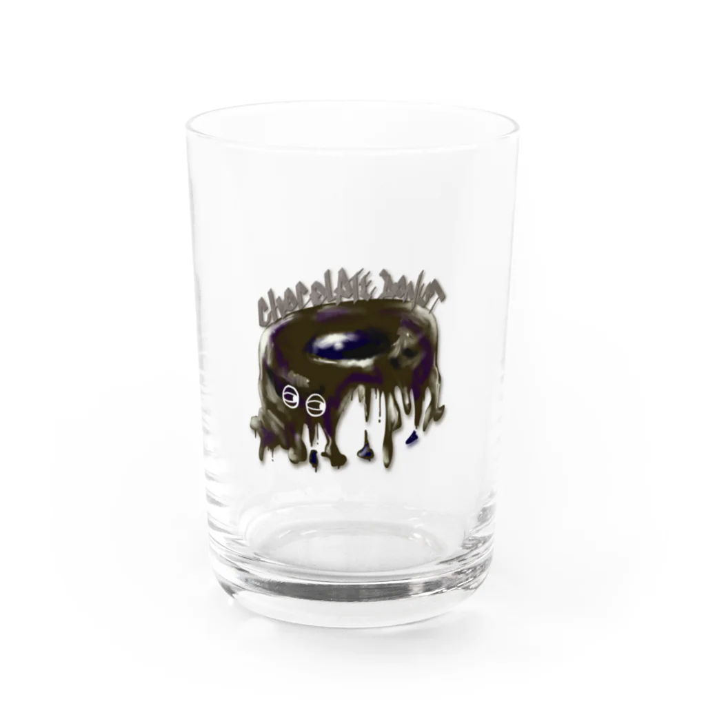 とーる 🇯🇵akabeco/animals/graffitiのカバード　チョコレートドーナツ Water Glass :front