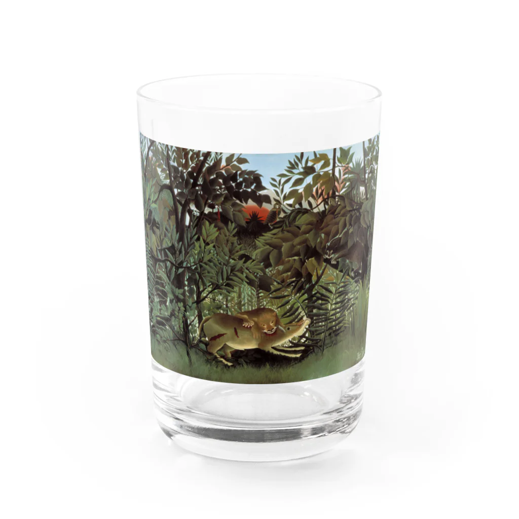 世界美術商店の飢えたライオン / The Hungry Lion Throws Itself on the Antelope Water Glass :front