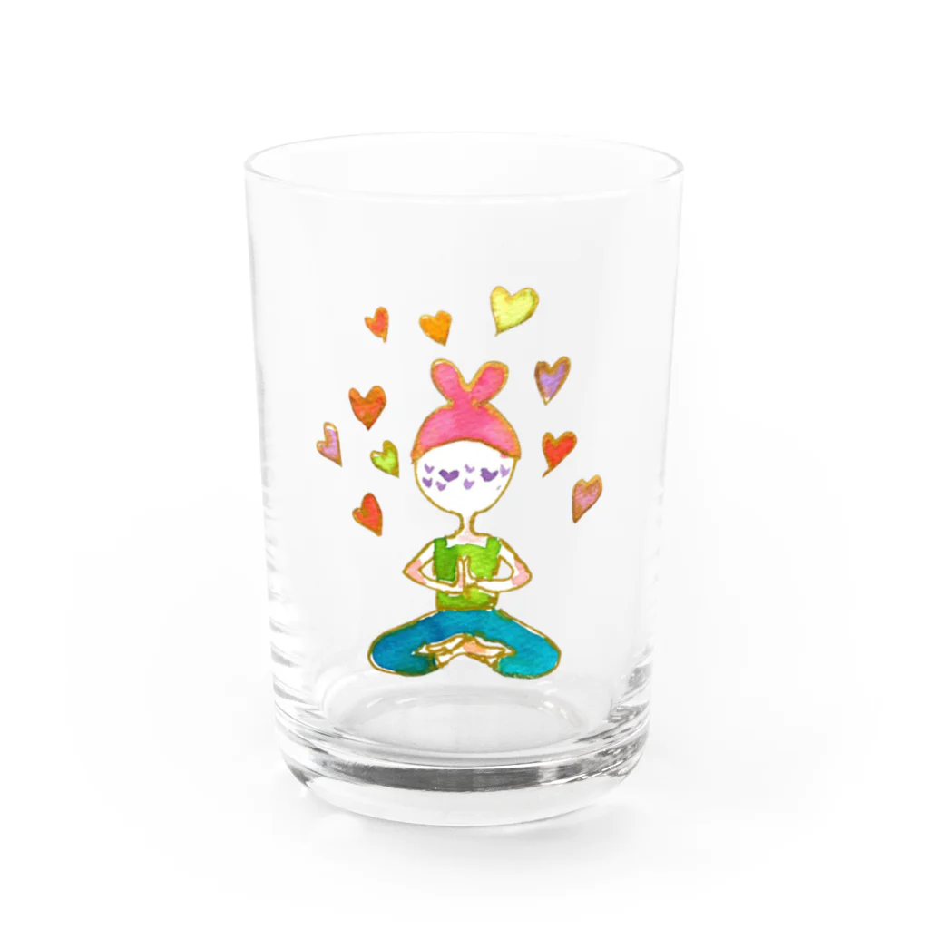 onmycolorの楽描き店のそばかすこちゃん with LOVE Water Glass :front