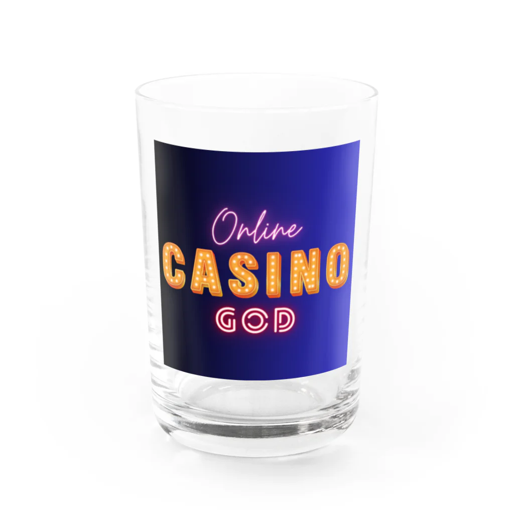 casino_godのCASINO GOD ロゴ - ロイヤルブルー Water Glass :front