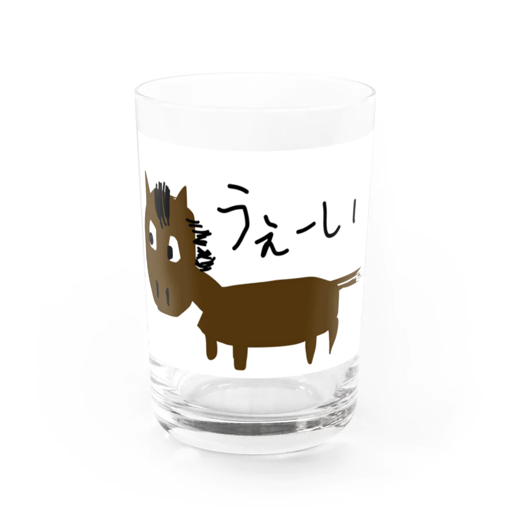 みんなのみすたーさんのお絵描きおうまさん Water Glass :front