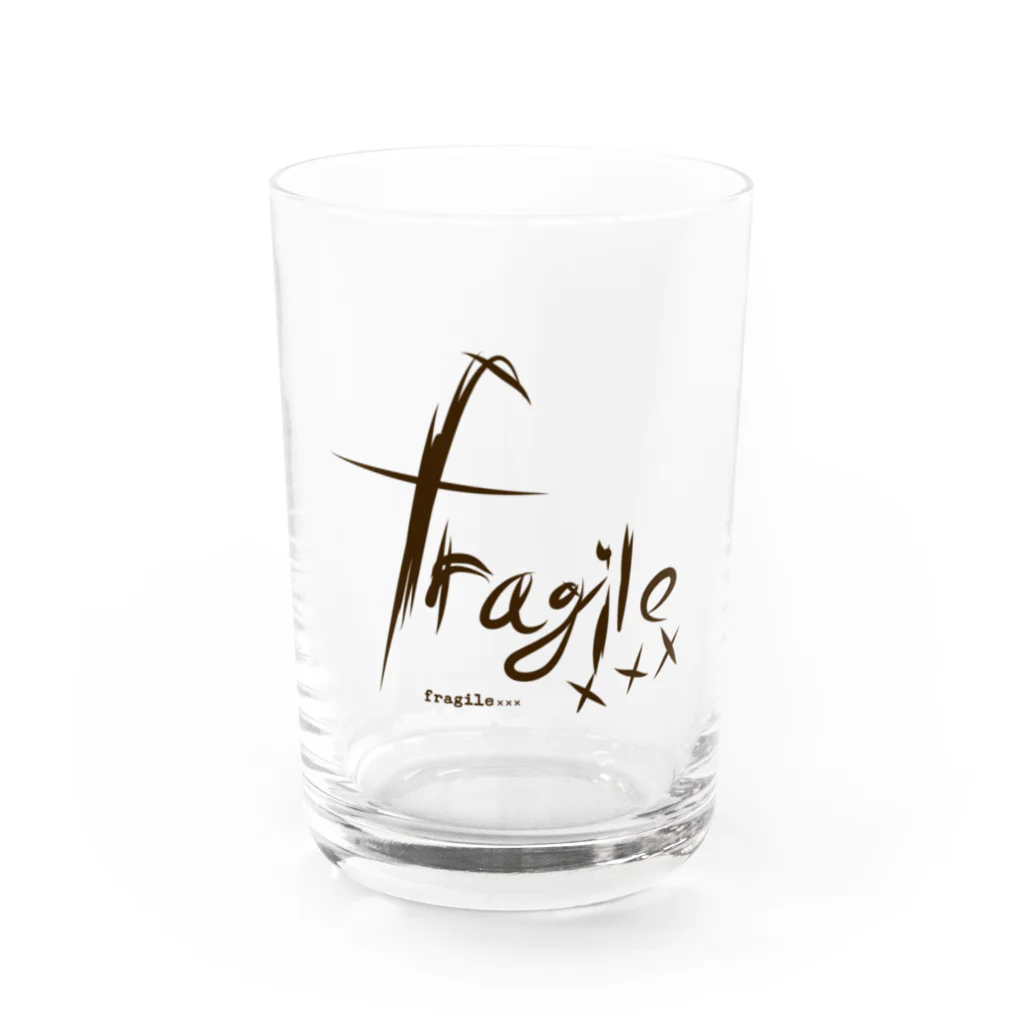 fragile×××のデザインロゴ01 Water Glass :front
