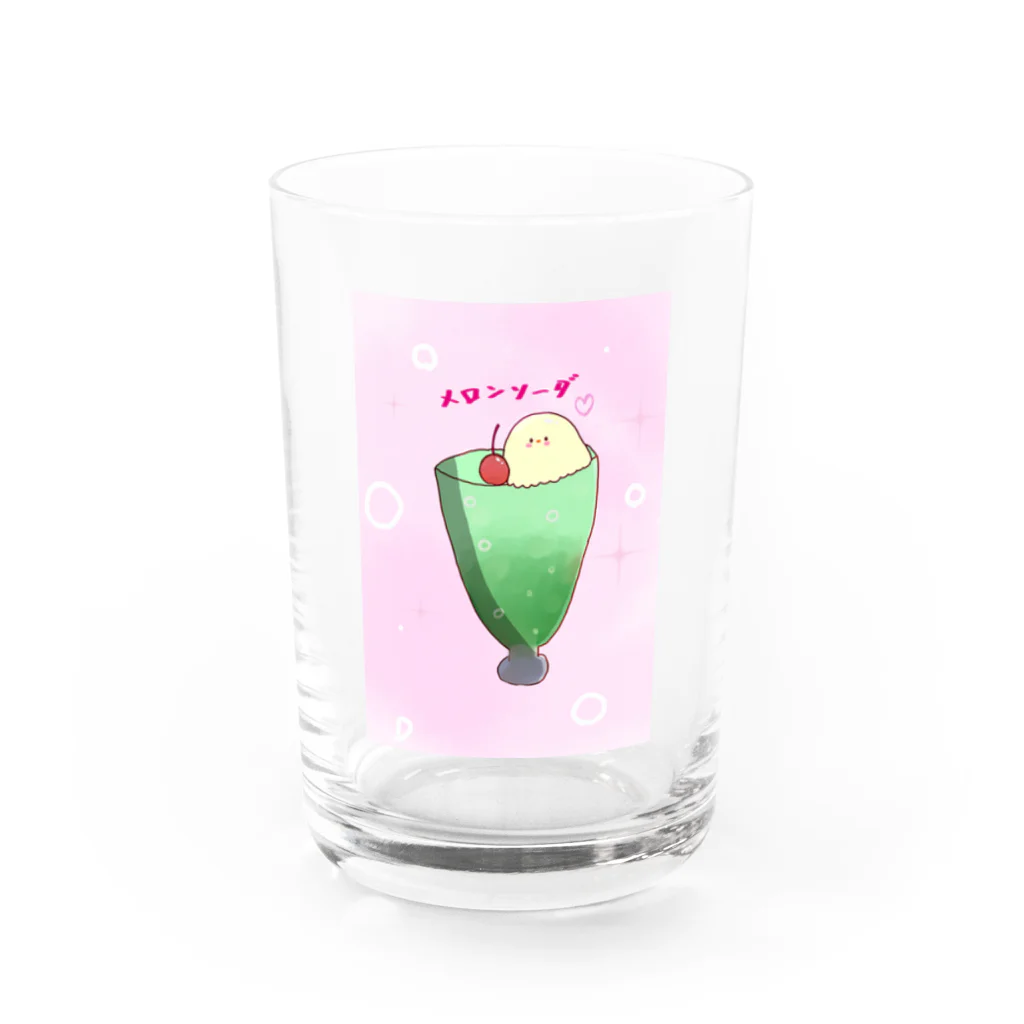 m-ko_chanのm.ko.chanのメロンソーダ Water Glass :front