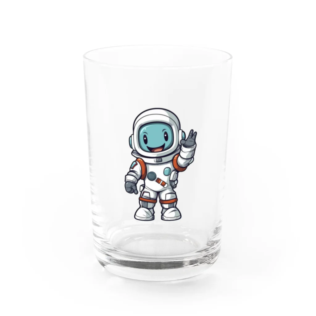 Vasetti_pressの手を振る宇宙飛行士 Water Glass :front