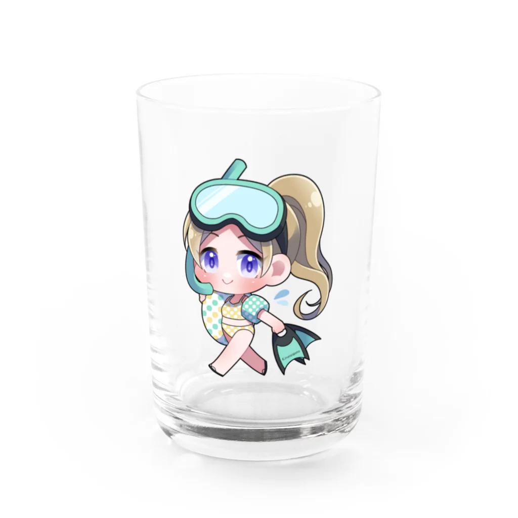 kinotowotoのシュノーケリングガール Water Glass :front