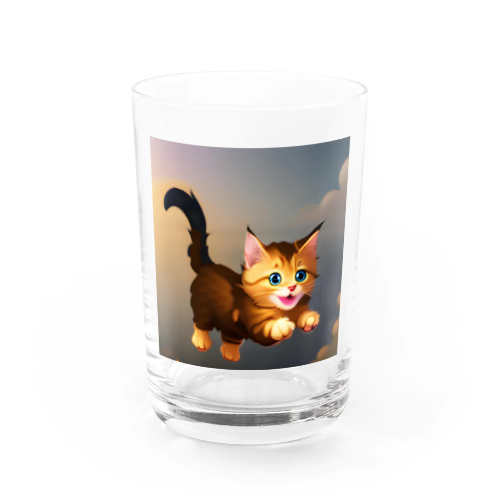 ネコにこ7820のびっくらネコ Water Glass :front