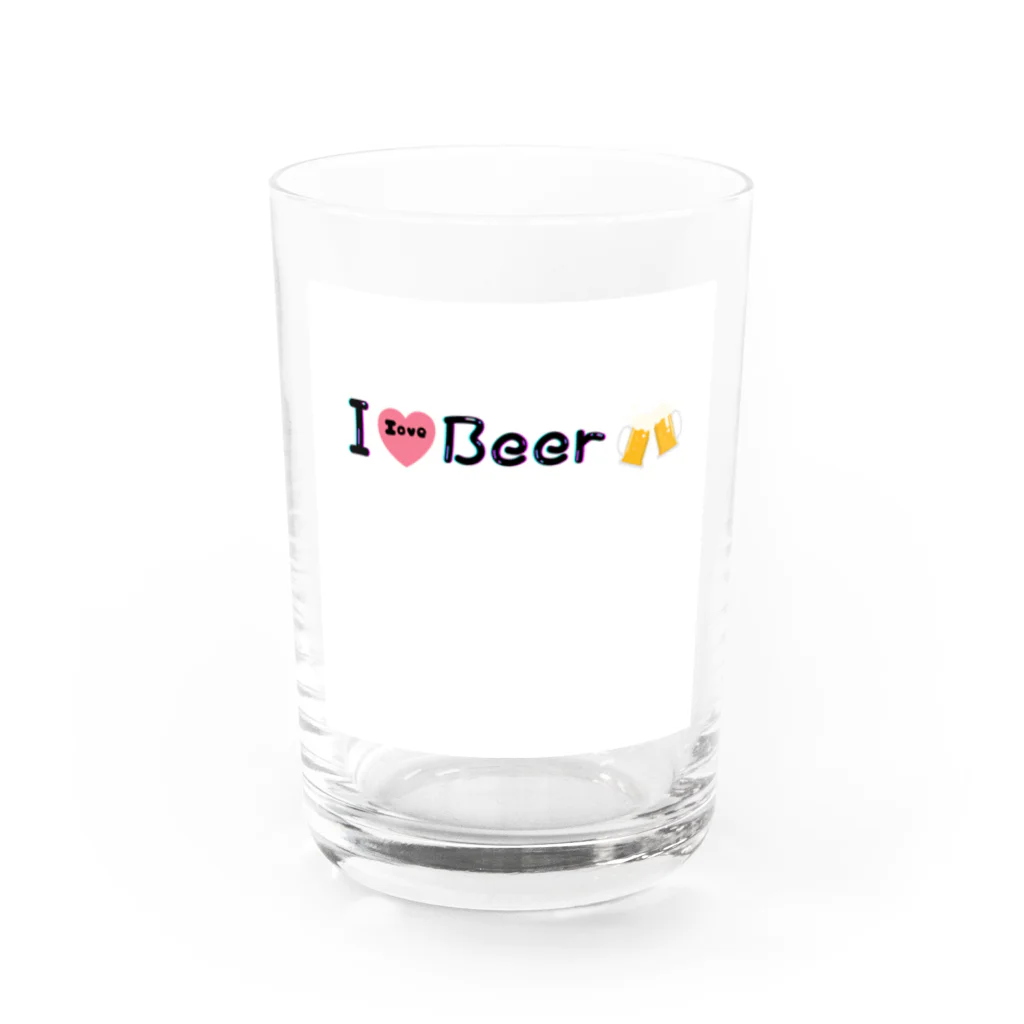 let's enjoyのlet's enjoy 【I Love Beer】 Water Glass :front