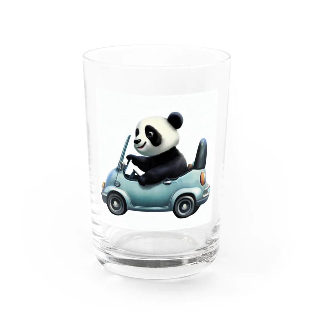 Shiba_IncのPanda driving a car（車を運転するパンダ） Water Glass :front