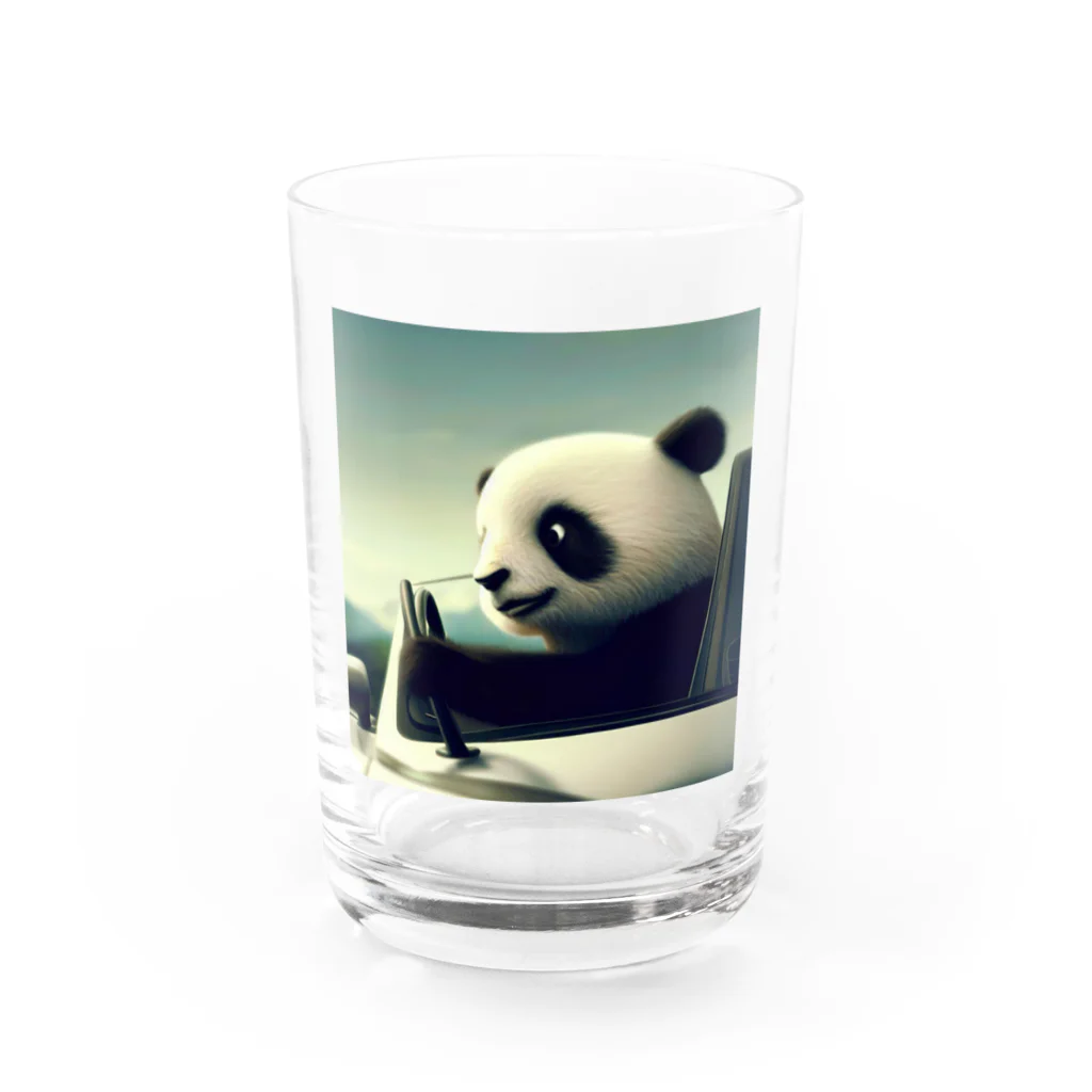 Shiba_IncのPanda driving a car（車を運転するパンダ） Water Glass :front