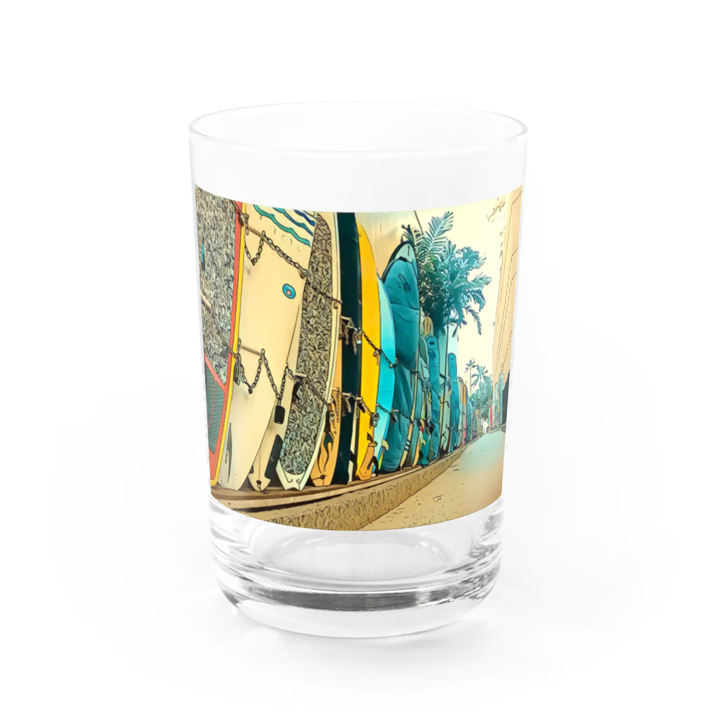 Tomomojiのハワイの裏通 Water Glass :front