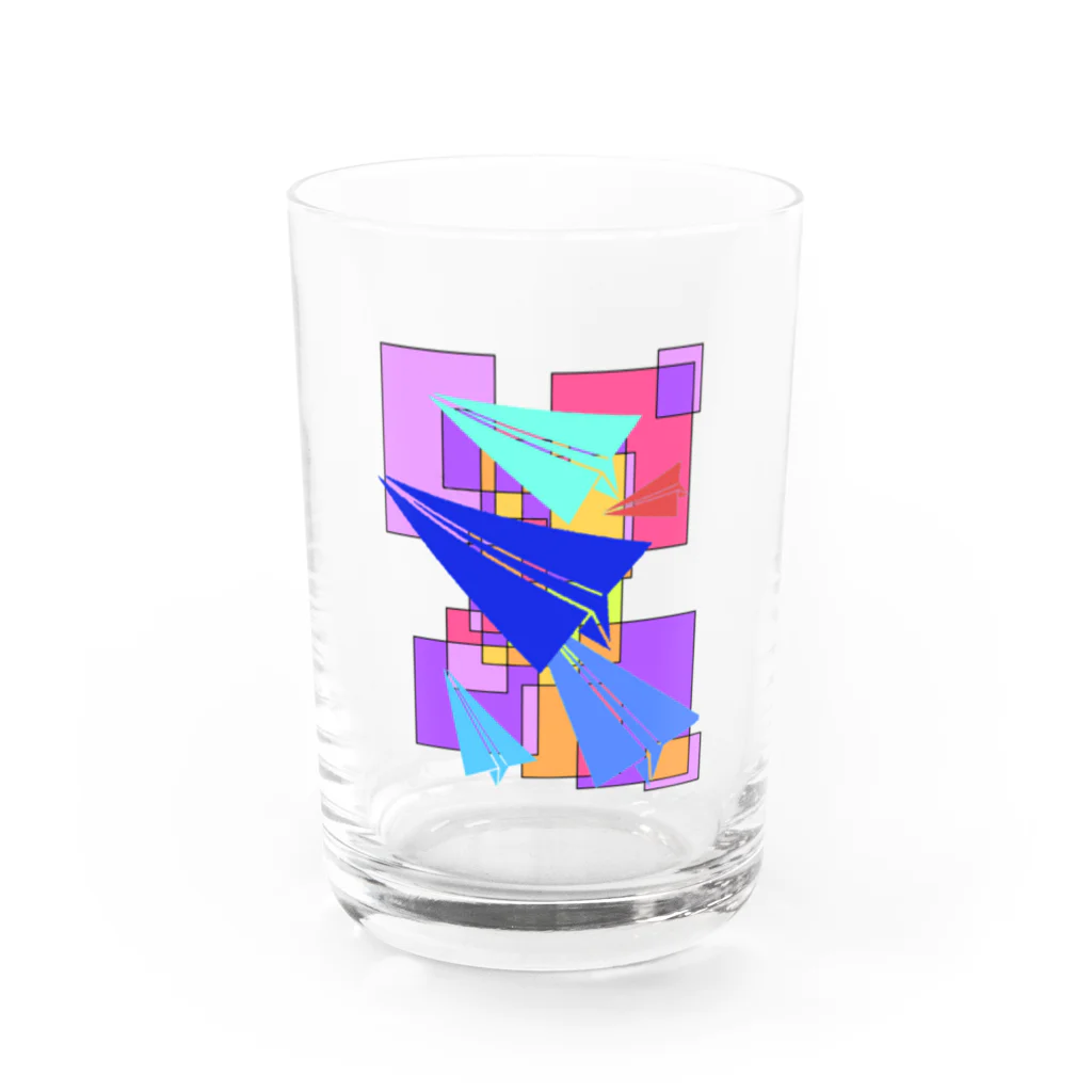 ☆MATSU☆のカラフル紙飛行機 Water Glass :front