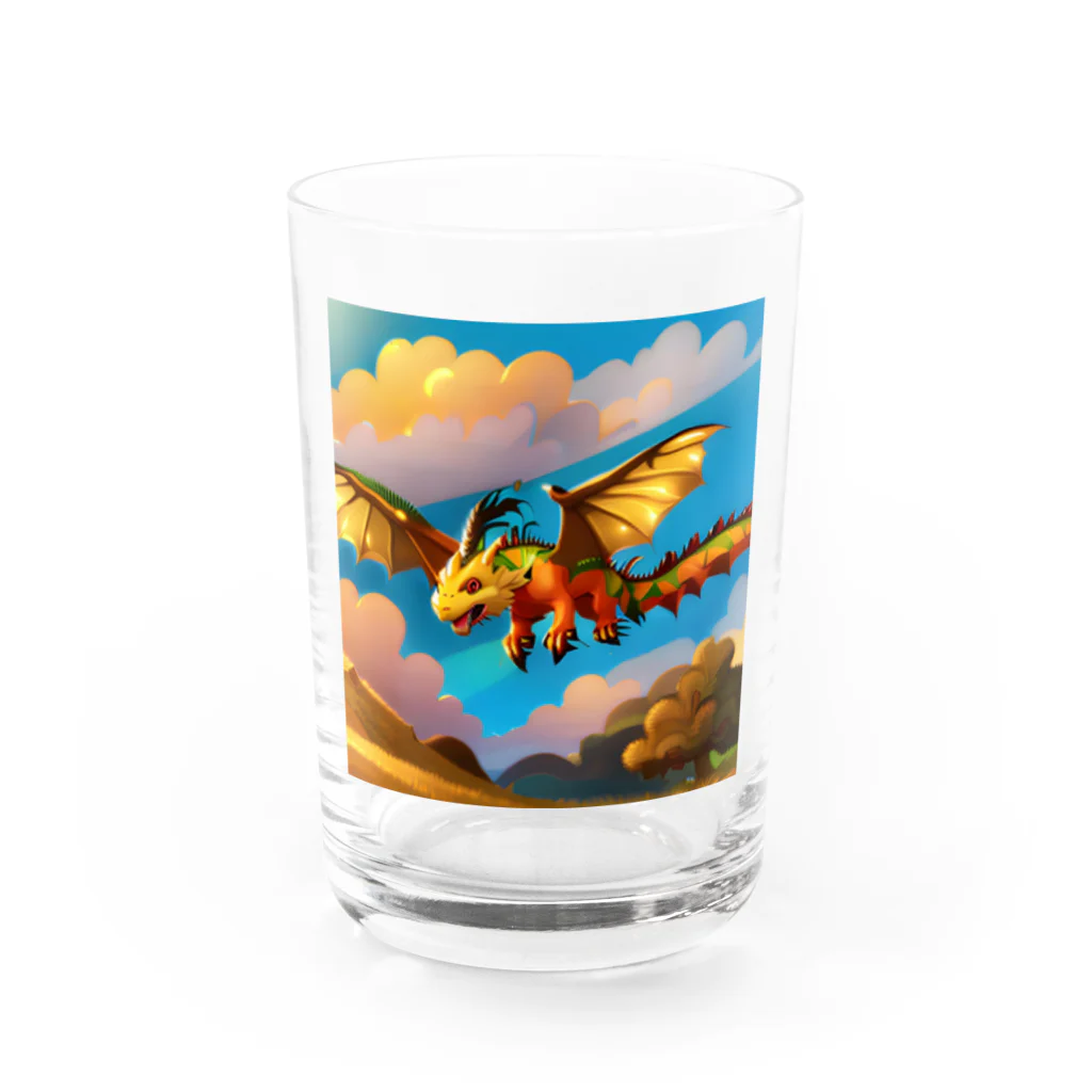 Wakuryuの八恩森の守り空龍　 Water Glass :front