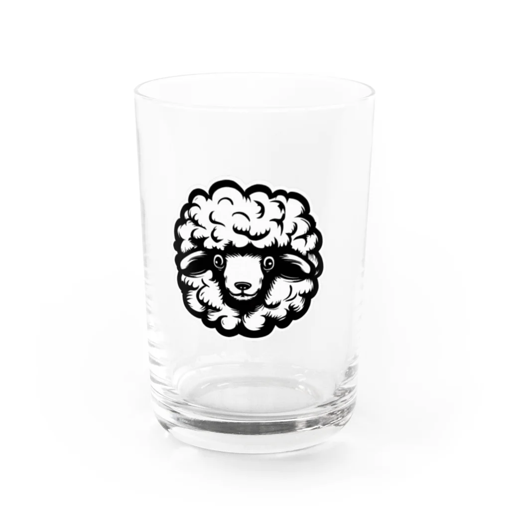 スバルSUZURI店のfluffy sheep 01 Water Glass :front