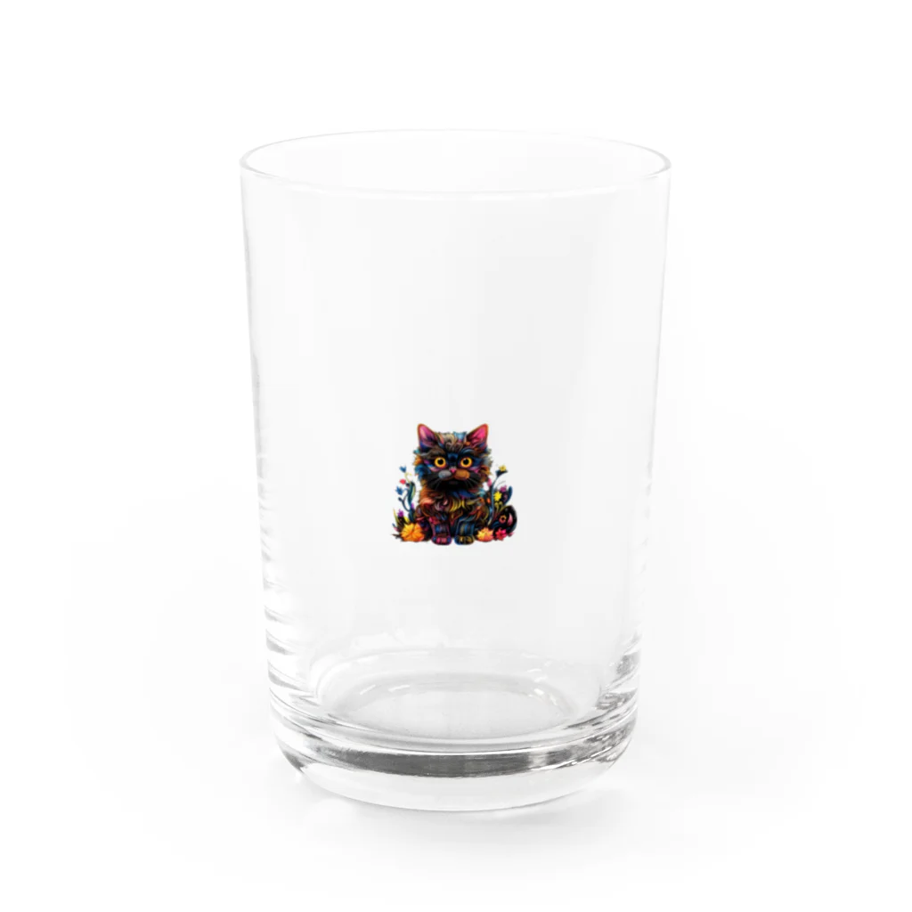 18ban's shopのネオンキャット Water Glass :front