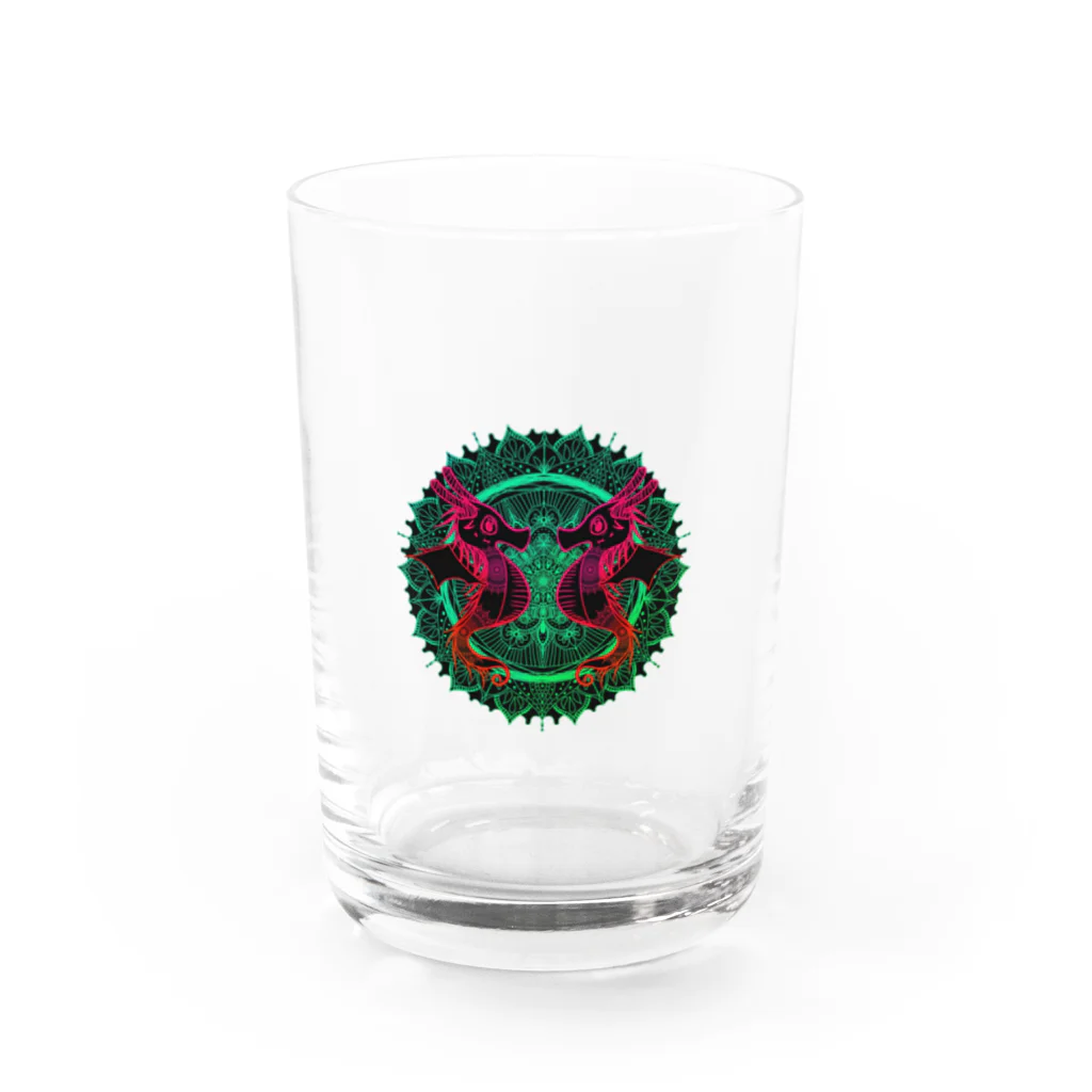 ﾈﾓﾌｨﾗのタツノオトシゴ 曼荼羅 Water Glass :front