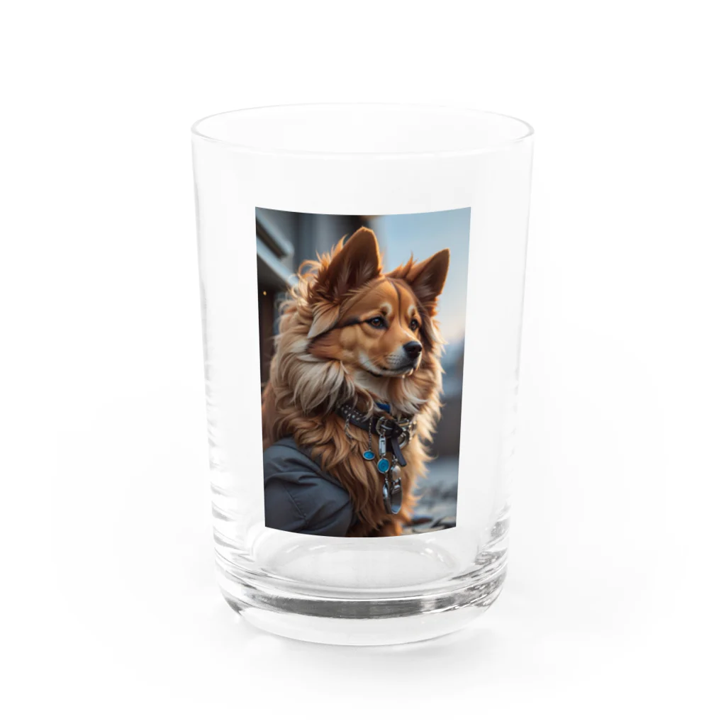 majuiceの凛々しい犬 Water Glass :front
