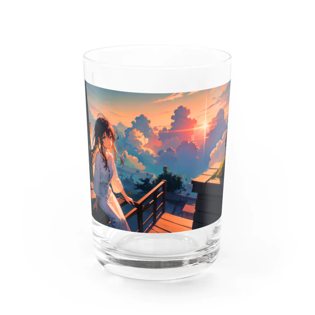 卯月なのかのTwilight Journey　〜黄昏に染まる世界の旅〜　No.3「スカイガーデン」 Water Glass :front