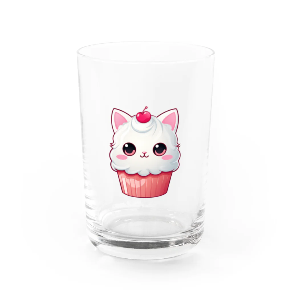 Vasetti_pressのカップケーキの猫ちゃん Water Glass :front